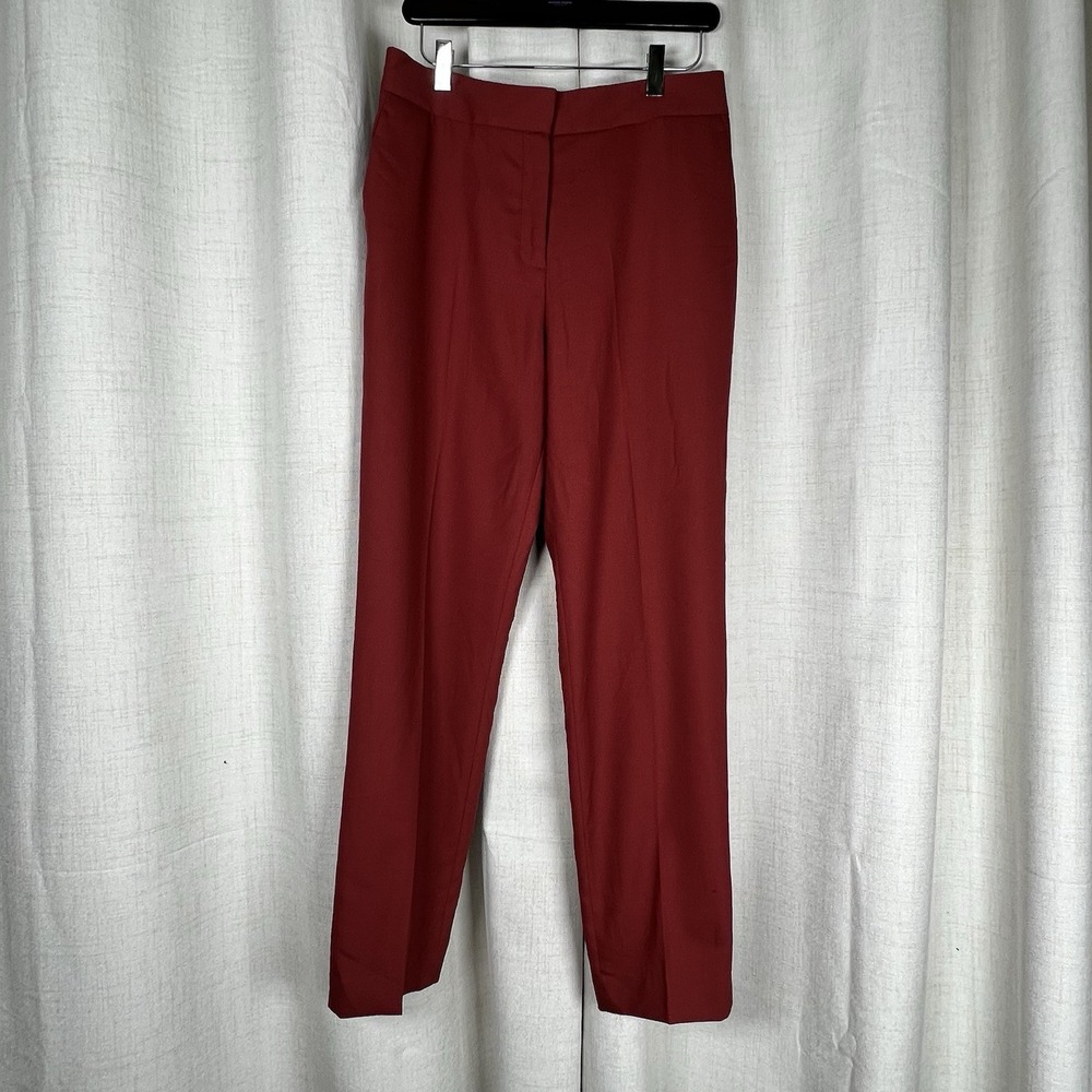 REISS Wool Blend Layton Slim Fit Suit Trousers Pants Berry‎ Red Women's 6 READ